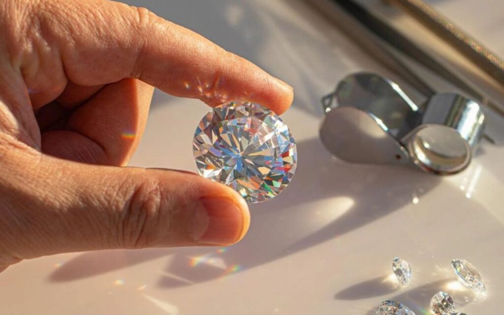 Một viên kim cương 12 ly tròn chuẩn thường có trọng lượng thực tế từ 6.2 đến 6.5 Carat.