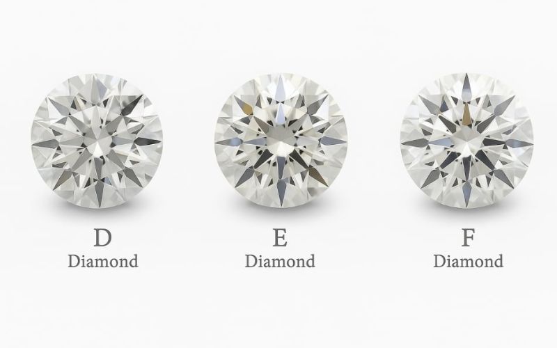 D, E, F là nhóm nước kim cương không màu