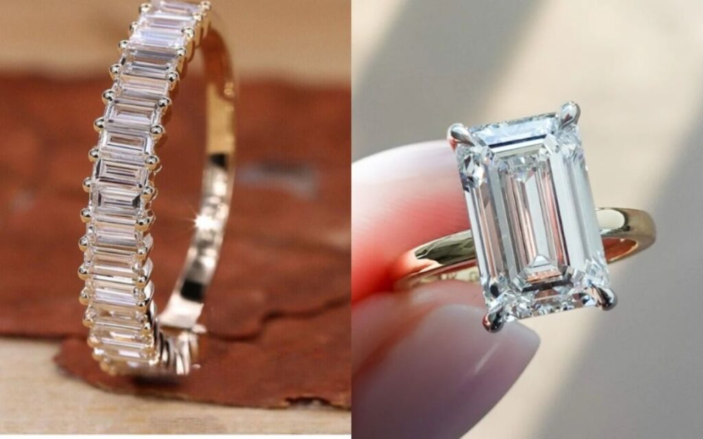 Kim cương Baguette là một loại kim cương được chế tác theo kiểu cắt bậc thang (step-cut), có hình dạng chữ nhật dài và thon.