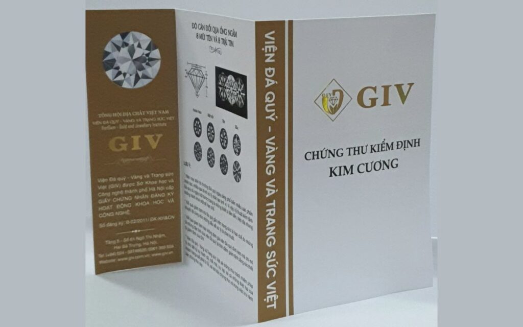 giấy kiểm định kim cương giv