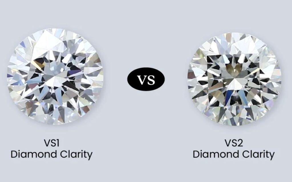 Kim cương VS2 thường đạt chuẩn Eye-clean và khó phân biệt với VVS1 bằng mắt thường, nhưng cần tránh các viên có tạp chất lớn ảnh hưởng đến độ sáng và độ bền