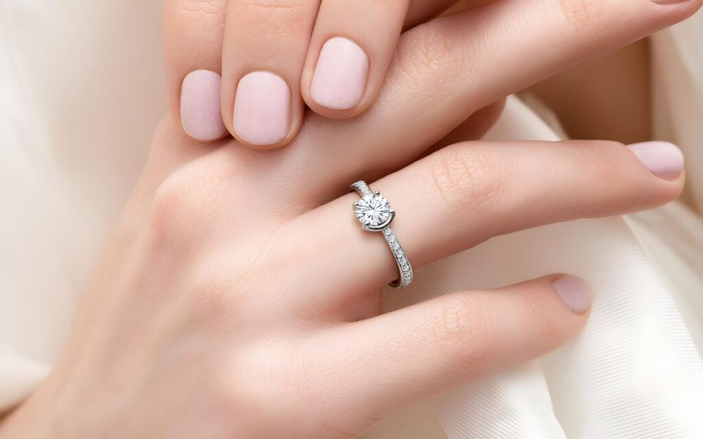 Bàn tay nhỏ nên chọn kim cương dáng Oval, Marquise hoặc Pear để tạo hiệu ứng ngón tay thon dài, thanh thoát hơn